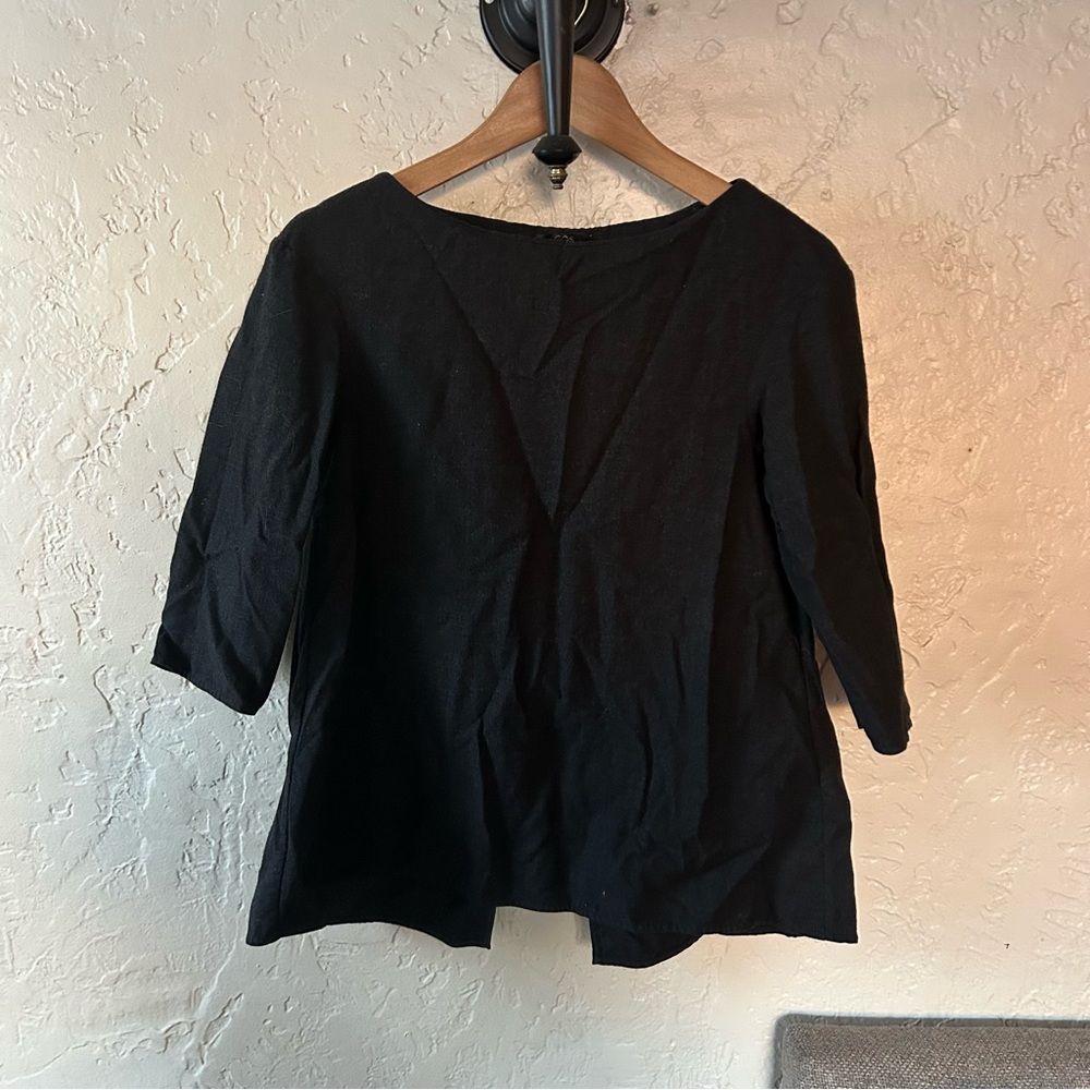COS Overlap/Open Back Wool Blend Blouse